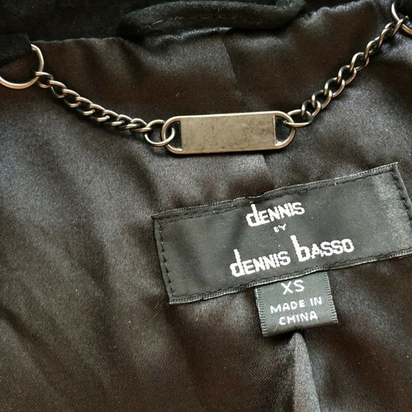 NEW DENNIS BY DENNIS BASSO Sz XS Women SUEDE LEATHER LONG ZIP VEST BLACK Pockets - Picture 7 of 8